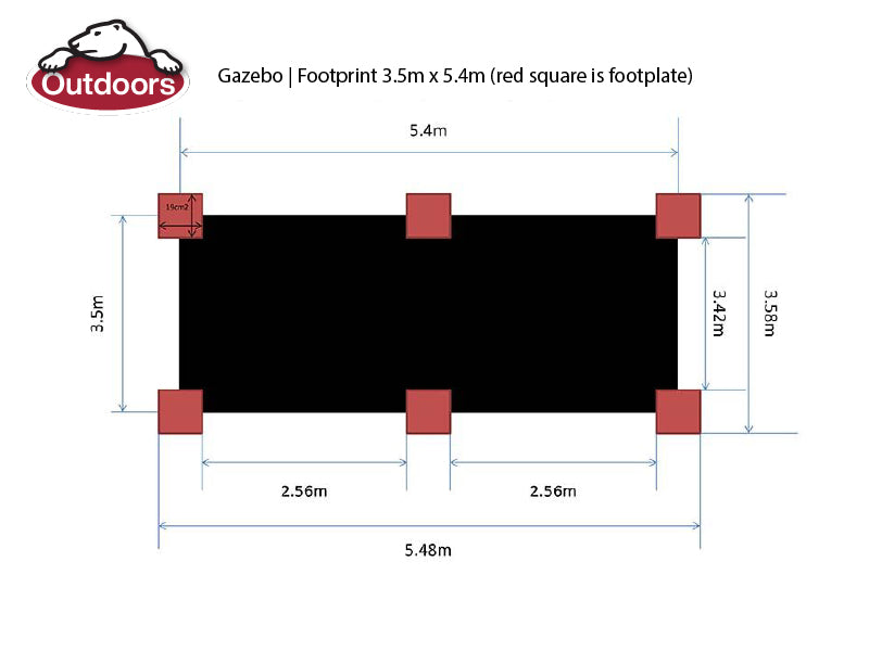 Outdoors Gazebo 3.5m x 5.4m