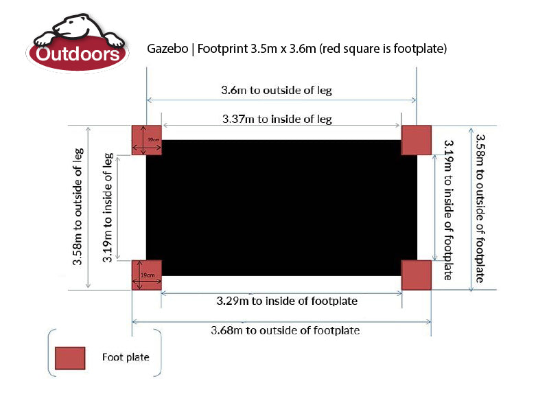 Outdoors Gazebo 3.5m x 3.6m