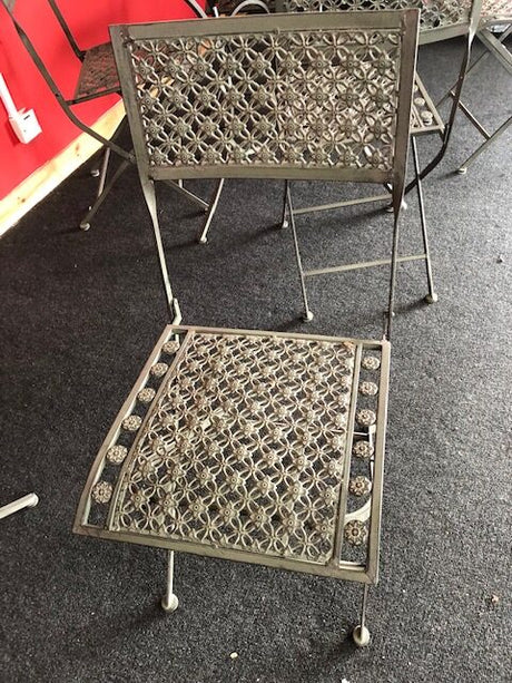 Metal Table & Four Chair Set